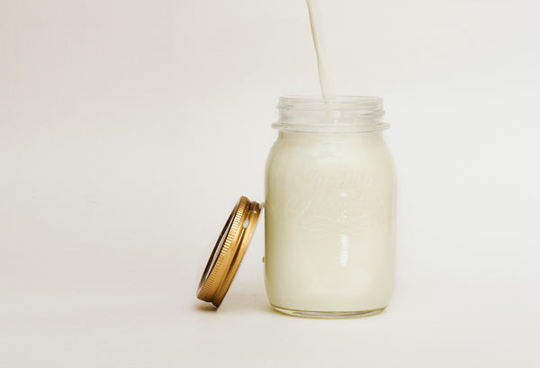 milk, jar, white, gold lid