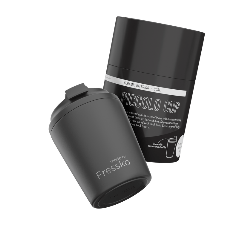 Reusable Cup | Piccolo | Coal | Ceramic | 118ml/4oz Made By Fressko Coffee cup
