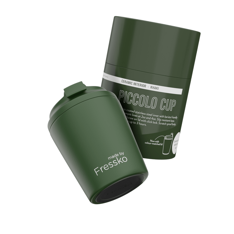 Reusable Cup | Piccolo | Khaki | Ceramic | 118ml/4oz Made By Fressko Coffee cup