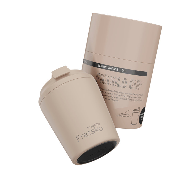 Reusable Cup | Piccolo | Oat | Ceramic | 118ml/4oz Made By Fressko Coffee cup